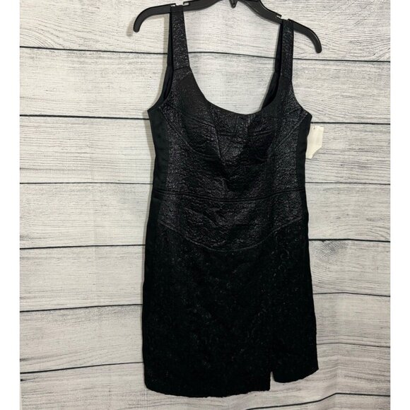 NWT Nanette Lepore Textured Black Dress Size 6 - Picture 1 of 4